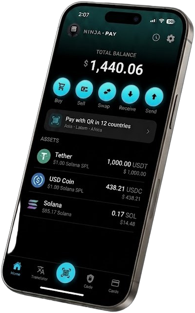 Ninja Pay app on iPhone